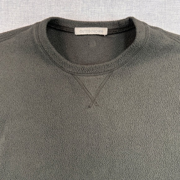 Outerknown Recycled Fleece Crewneck Sweatshirt Men Medium Gray Sustainable GORP - Picture 2 of 10
